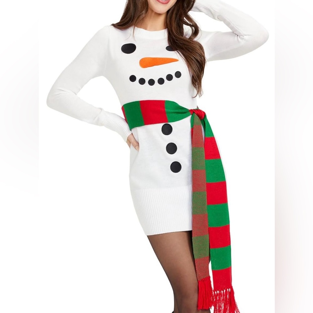 Santa Dress With Scarf! New, Size Medium